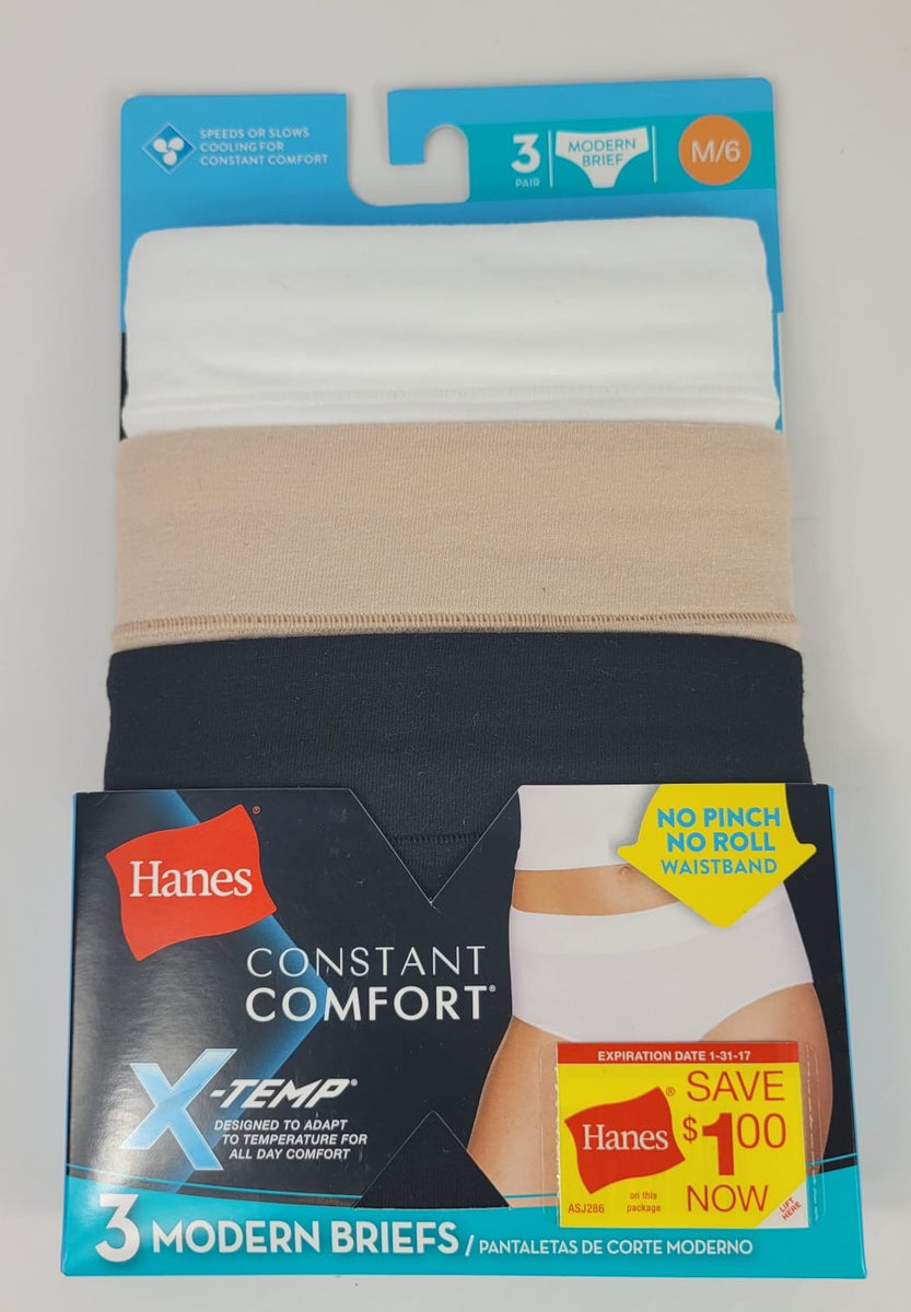 Hanes X-Temp Constant Comfort Modern Brief Panties - 3 Pack (CC38AS) –  Shamrock Apparel
