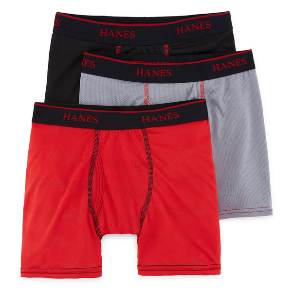 Hanes Boys 3-Pack Ultimate X-Temp Performance Boxer Briefs Sz L (BUPMB3)