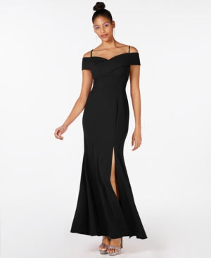 Night Way Cold Shoulder Gown  Dress Black 8