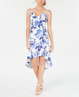Jump Apparel Flounce-Print  Dress Blue White Floral   M