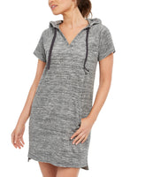 Ideology Terry Hoodie Dress Charcoal Heather S