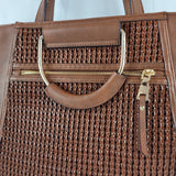 I.N.C. Ajae Bangle Crochet Tote - Tan/Gold