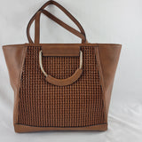 I.N.C. Ajae Bangle Crochet Tote - Tan/Gold