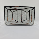 Inc International Concepts Ayda Sparkle Box Clutch Silversilver