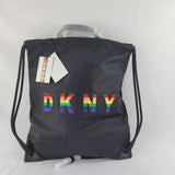 DKNY Pride Embossed Logo Drawstring Backpack, Black, MSRP $148