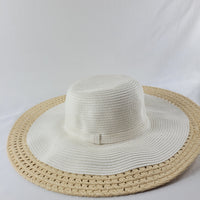 I.N.C. Mixed Braid Colorblocked Floppy Hat - Med Beige  $38.5