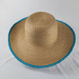 I.N.C. International  Pop Fray Edge Floppy Hat Turquoise