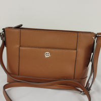 Giani Bernini Saffiano Flower Crossbody Light Brownsilver