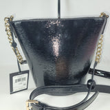 DKNY Kim Chain Bucket Leather Bag - Black/Gold  MSRP$220