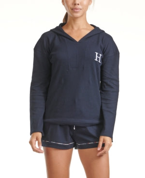 Tommy Hilfiger Waffle Sleep Hoodie Navy Blazer S-XL