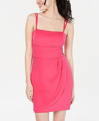 Teeze Me Square-Neck Cutaway B Dress Neon Pink   3/4