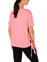 Ideology Tie-Hem Top Peach Kiss L