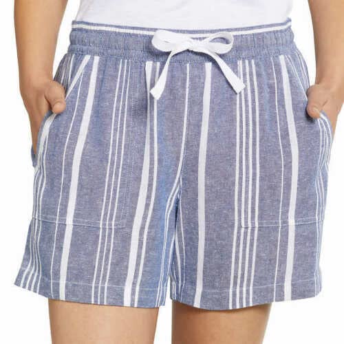 Nautica Women's Linen Blend Pull-on Short Satellblue  S