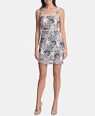 guess floral bodycon dress Floral Guess Ruched bodycon dress