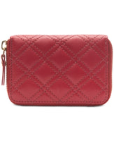 Collection Xiix Ltd Quilted Leather Mini Zip-Around Wallet Red/Gold