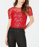 Say What?, Lace Crew Knit Top, Color Black, Juniors Size XL