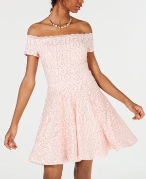 B. Darlin Womens Juniors Lace Sequined Party Dress Blush 13/14 (Other) Shamrock Apparel B. Darlin Womens Juniors Lace Sequined Party Dress Blush 13/14 (Other) Shamrock Apparel
