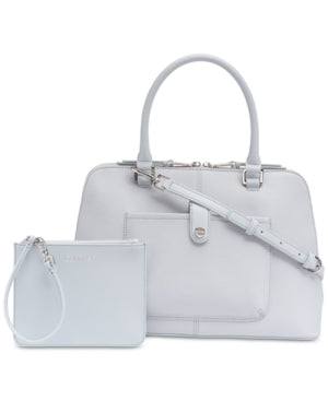 Calvin Klein Blanche Satchel Blue Grey/Silver  MSRP$248