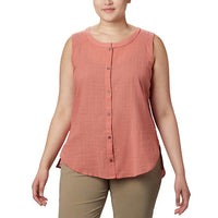 Columbia Ladies Top Dark Coral M