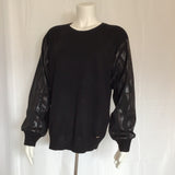 DKNY Collection, Long Sleeve Crew Neck Pullover W/ Lure Top, Women Size S