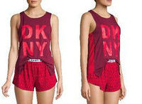 Dkny Logo Print Tank & Shorts Pajama 2-Piece Set Bright Red  A OR SMALL