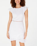 City Studios Eyelet Petal-Hem  Dress Color White   11