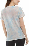 Danskin Womens Tie Dye Tee Shirt Blue Wonder combo Large