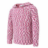 DKNY Youth Girls Chenille Pullover Hoodie Sweater Pink