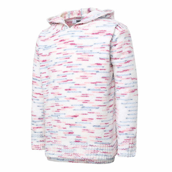 DKNY Youth Girls Chenille Pullover Hoodie Sweater Multi