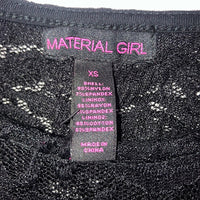 Material Girl, Illusion Lace Bodysuit Basic, Color Black Juniors Size Xs