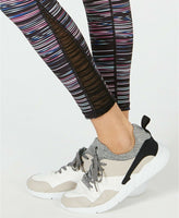 Ideology Space-Dyed Mesh-Trimmed Leggings- Royal Fuchsia  XS