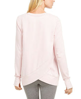 Ideology Overlap-Back Burnout Sweatshirt Pink Delphinium S