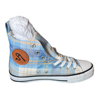 Shamrock Athletics Women Canvas Shoes Light Blue Plaid