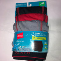 Hanes Boys 3-Pack Ultimate X-Temp Performance Boxer Briefs Sz L (BUPMB3)