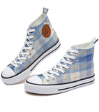 Shamrock Athletics Women Canvas Shoes Light Blue Plaid