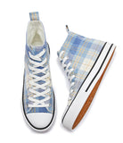 Shamrock Athletics Women Canvas Shoes Light Blue Plaid