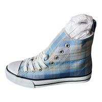 Shamrock Athletics Women Canvas Shoes Light Blue Plaid