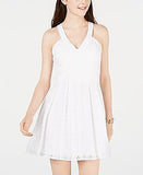 Crystal Doll Eyelet Fit Flare  Dress Color White   3