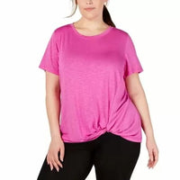 Ideology Active   Plus  Knot-Front T-Shirt Sweet Tart 2X