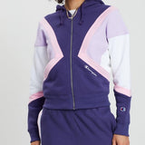 Champion blocked Fleece Zip Hoodie Blue ApronWhiteVoilet S