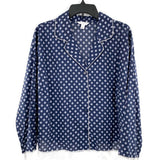 Charter Club Plus  Notch Collar Pajama Top navy 3X