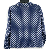 Charter Club Plus  Notch Collar Pajama Top navy 3X