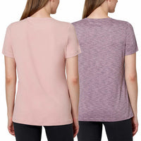 Mondetta Ladies' Fitted Cut Tee Shirts 2-Pack Pink