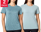 Mondetta Ladies' Fitted Cut Tee Shirts 2-Pack Green