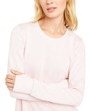 Ideology Overlap-Back Burnout Sweatshirt Pink Delphinium XS