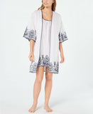 Charter Club Embroidered Woven Cotton Wrap Robe  S NWOT