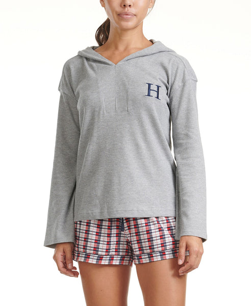 Tommy Hilfiger Waffle Sleep Hoodie Heather Grey S-XL